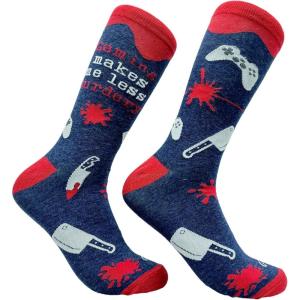 Mens Gamer Socks Funny Footware for Video Game Players(Gaming Murdery)