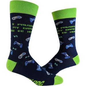 Mens Gamer Socks Funny Footware for Video Game Players(Paused My Game)