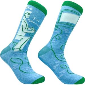 Mens Gamer Socks Funny Footware for Video Game Players(Shh Gaming)