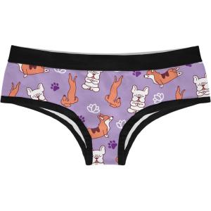 Namaste Home With My Dog Womens Panties Funny Bikini Brief Graphic Underwear(Pink)