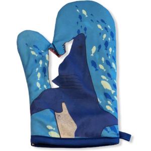 Shark Puppet Hand Oven Mitt Ocean Fish Graphic Novelty Kitchen Accessories Funny Graphic Kitchenwear Shark Cool Food Novelty Cookware Blue Oven Mitt(Oven Mitt)