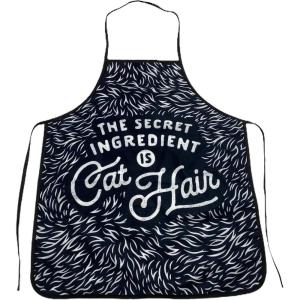 The Secret Ingredient is Cat Hair Funny Pet Kitten Animal Lover Graphic Kitchen Accessories Funny Graphic Kitchenwear Cool Cat Novelty Cookware Black Oven Mitt(Apron)