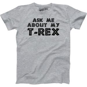 Toddler Ask Me About My Trex T Shirt Funny Cool Dinosaur Flip Humor Tee for Kids(Light Heather Grey)