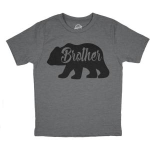 Toddler Brother Bear T Shirt Cute Funny Matching Family Tee for Boy Cool Tee(Dark Heather Grey)