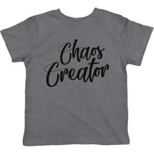 Toddler Chaos Creator T Shirt Funny Trouble Maker Baby Infant T Shirt Kids Gift(Dark Heather Grey)