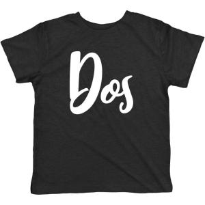 Toddler Dos 2nd Birthday Shirt 2 Year Old Boy Novelty Kids T Shirt(Heather Black)
