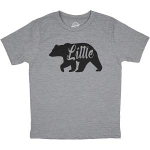 Toddler Little Bear for Children Funny Graphic Novelty Family T Shirt(Light Heather Grey)