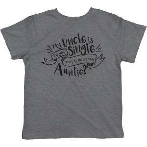 Toddler My Uncle is Single T Shirt Cute Sarcastic Family Tee for Kids(Dark Heather Grey)