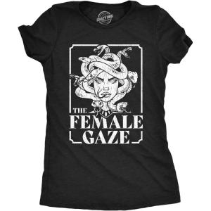 Wicked Womens T Shirts Funny Womens Tees with Witches and More Sarcastic Tees for Ladies(Heather Black – Female Gaze)