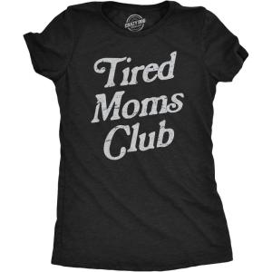 Wicked Womens T Shirts Funny Womens Tees with Witches and More Sarcastic Tees for Ladies(Heather Black – Tired Moms)