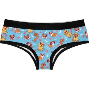 Womens My Dog Thinks Im Cool Panties Funny Saying Graphic Bikini Brief Underwear(Blue)