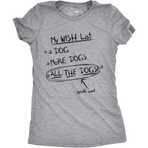 Womens My Wish List All The Dogs T Shirt Funny Christmas List Tee(Light Heather Grey)