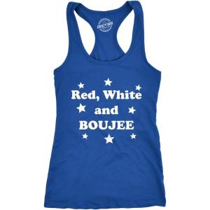 Womens Red White and Boujee Funny Shirts Workout Sleeveless Ladies Fitness Tank Top(Royal)