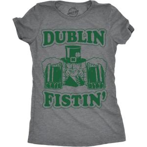 Womens Tacos Shirts Funny Mexican Tees with Tacos and Cervezas Cool Vintage Graphic Tees with Cute Sayings(Dark Heather Grey – Dublin Fistin)