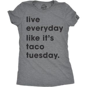 Womens Tacos Shirts Funny Mexican Tees with Tacos and Cervezas Cool Vintage Graphic Tees with Cute Sayings(Dark Heather Grey – Everyday Taco)