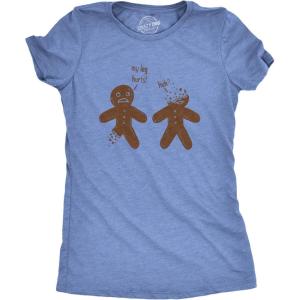 Womens Wiener Dog Ugly Christmas Sweater T Shirt Dachshund Pet Owner Mom Tee(Heather Light Blue)