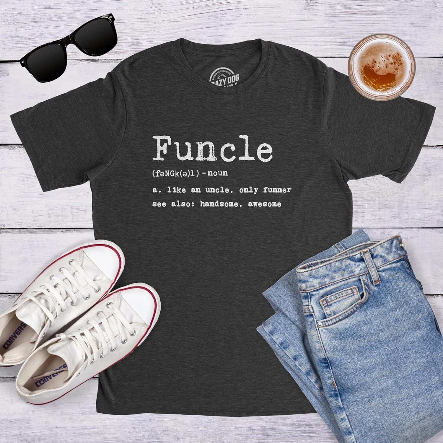 imageCrazy Dog Mens Funcle Definition T Shirt Funny Uncle Shirt Graphic TeeDark Heather Grey