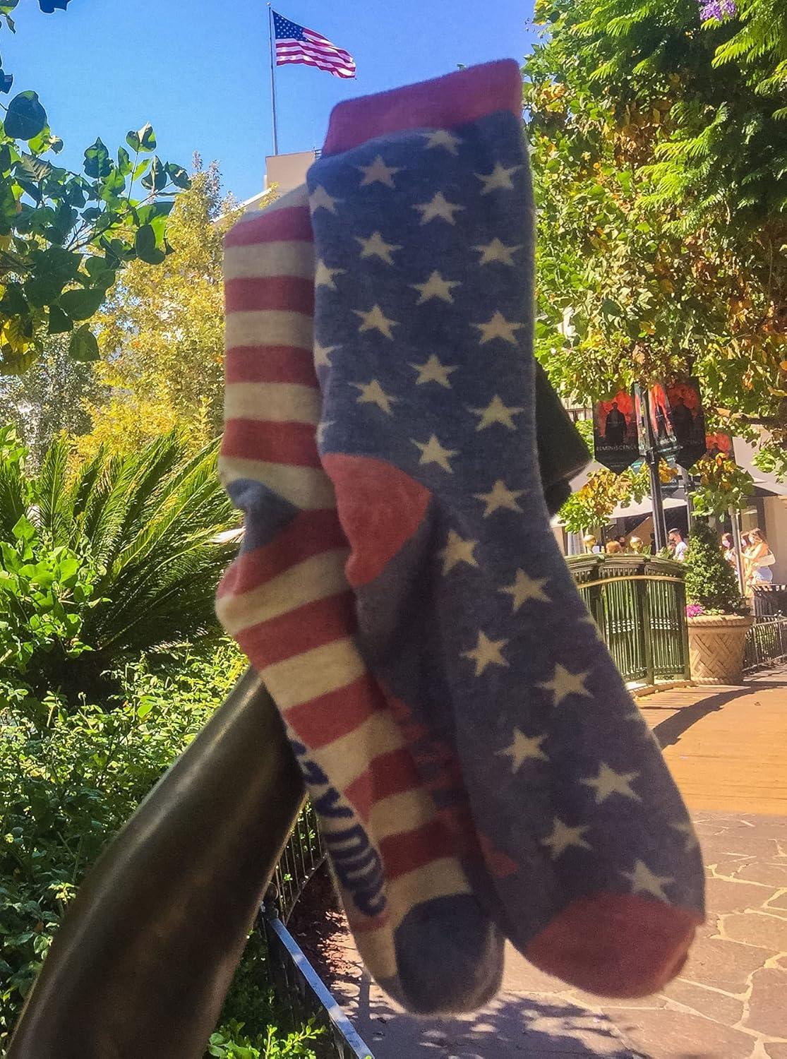 imageCrazy Dog TShirts Mens Stars And Stripes Socks America Usa Sock Cute Patriotic Footwear with Fun Colorful Pattern