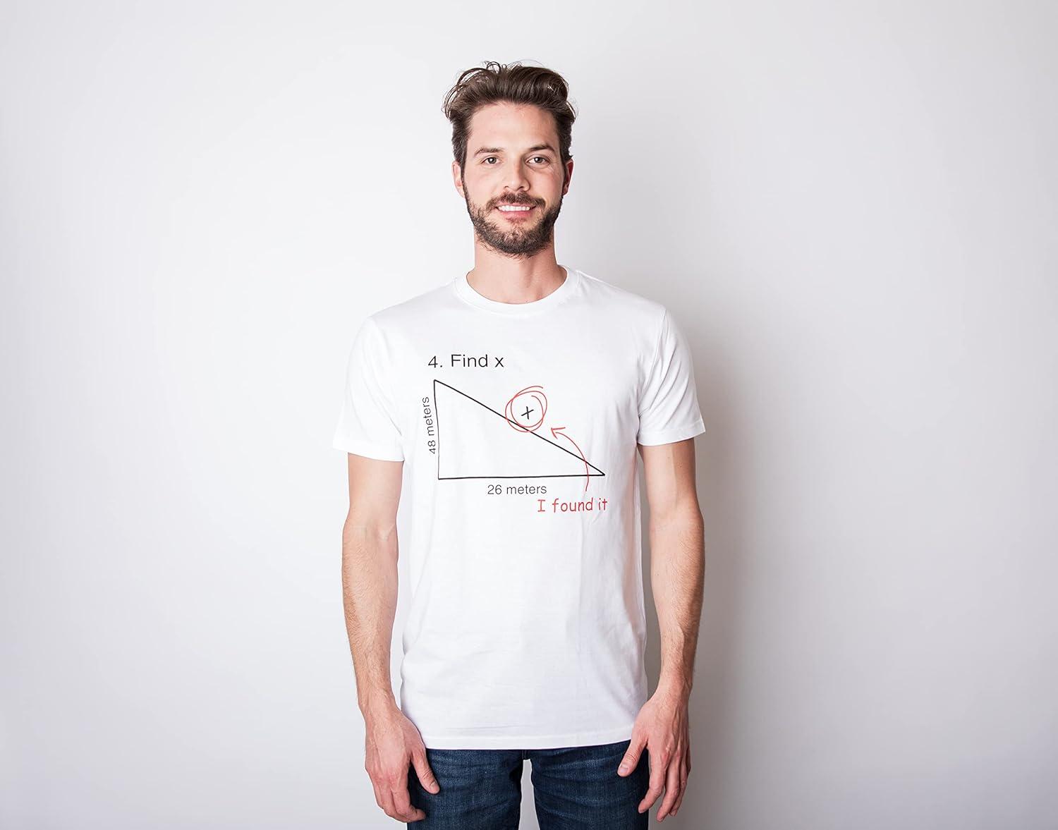 imageFind X T Shirt Funny Saying Math Teacher Graphic Sarcastic Gift Novelty Dad JokeWhite