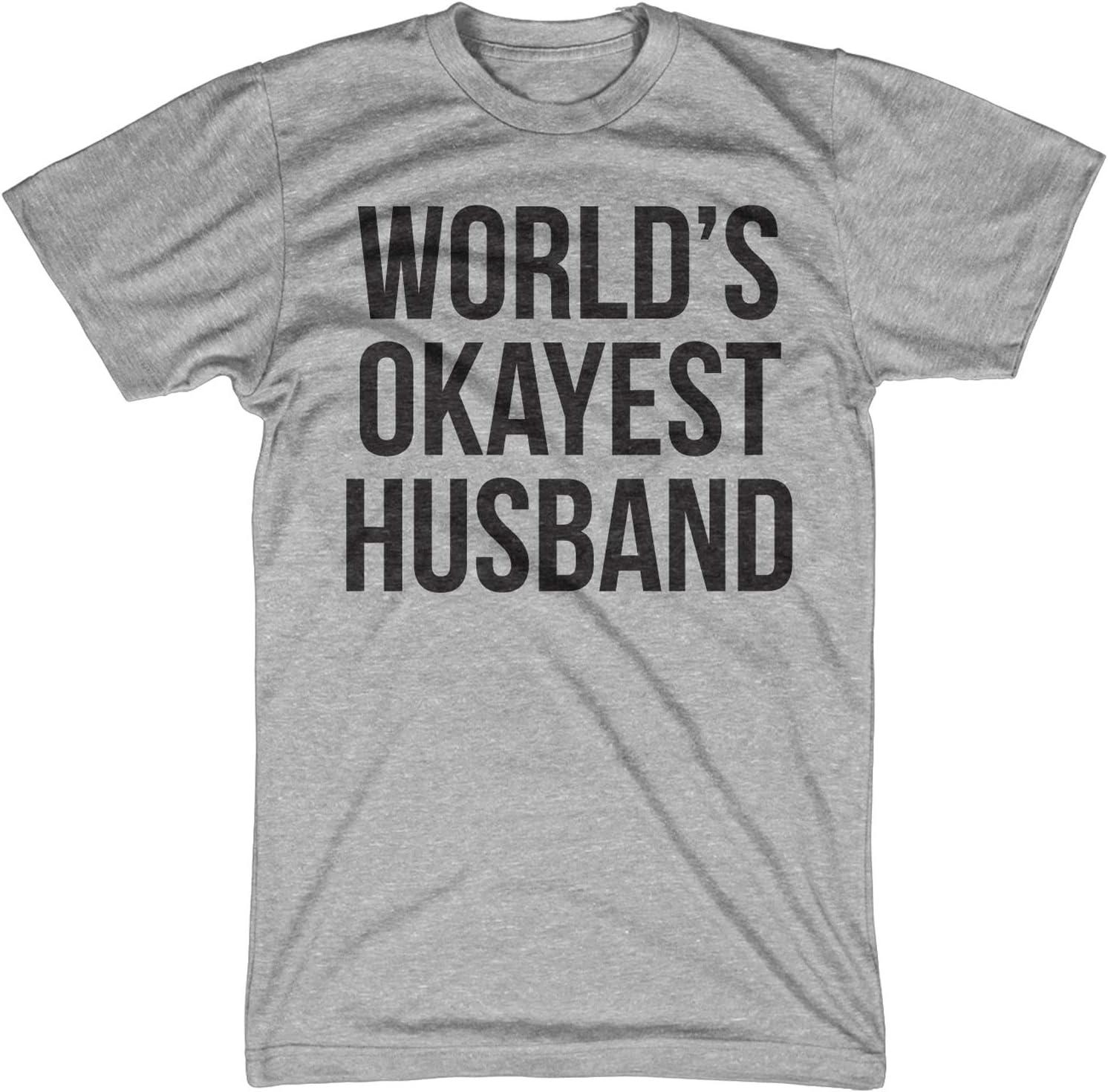 imageMens Okayest Dad T Shirt Funny Sarcastic Novelty Gift for Husband Fathers DayLight Heather Grey