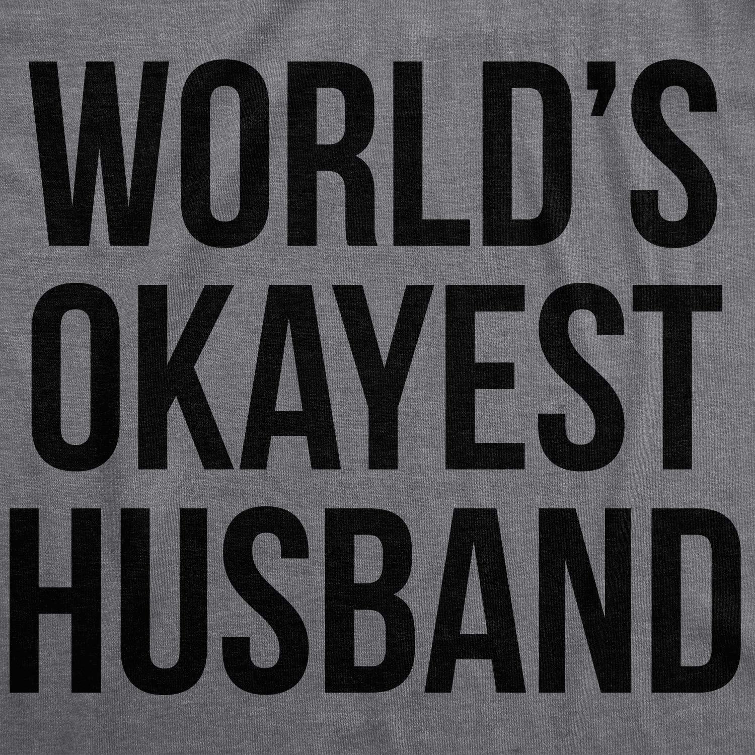 imageMens Okayest Dad T Shirt Funny Sarcastic Novelty Gift for Husband Fathers DayLight Heather Grey