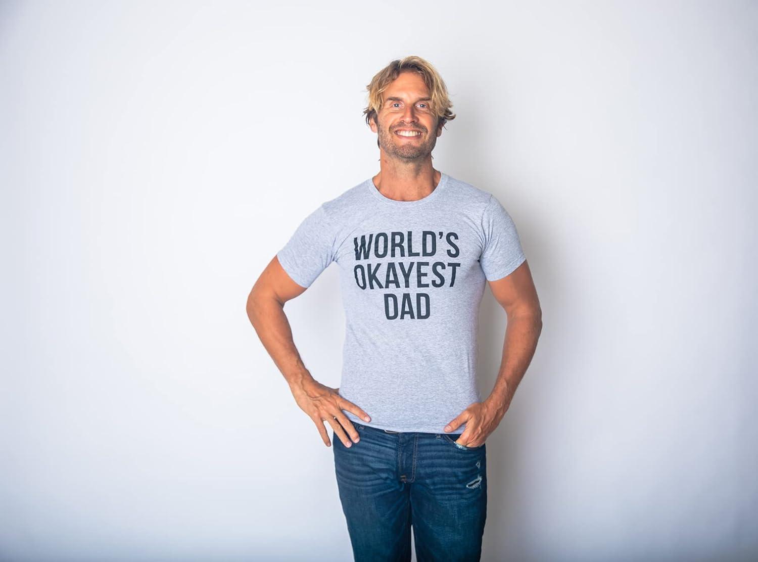 imageMens Okayest Dad T Shirt Funny Sarcastic Novelty Gift for Husband Fathers DayNavy