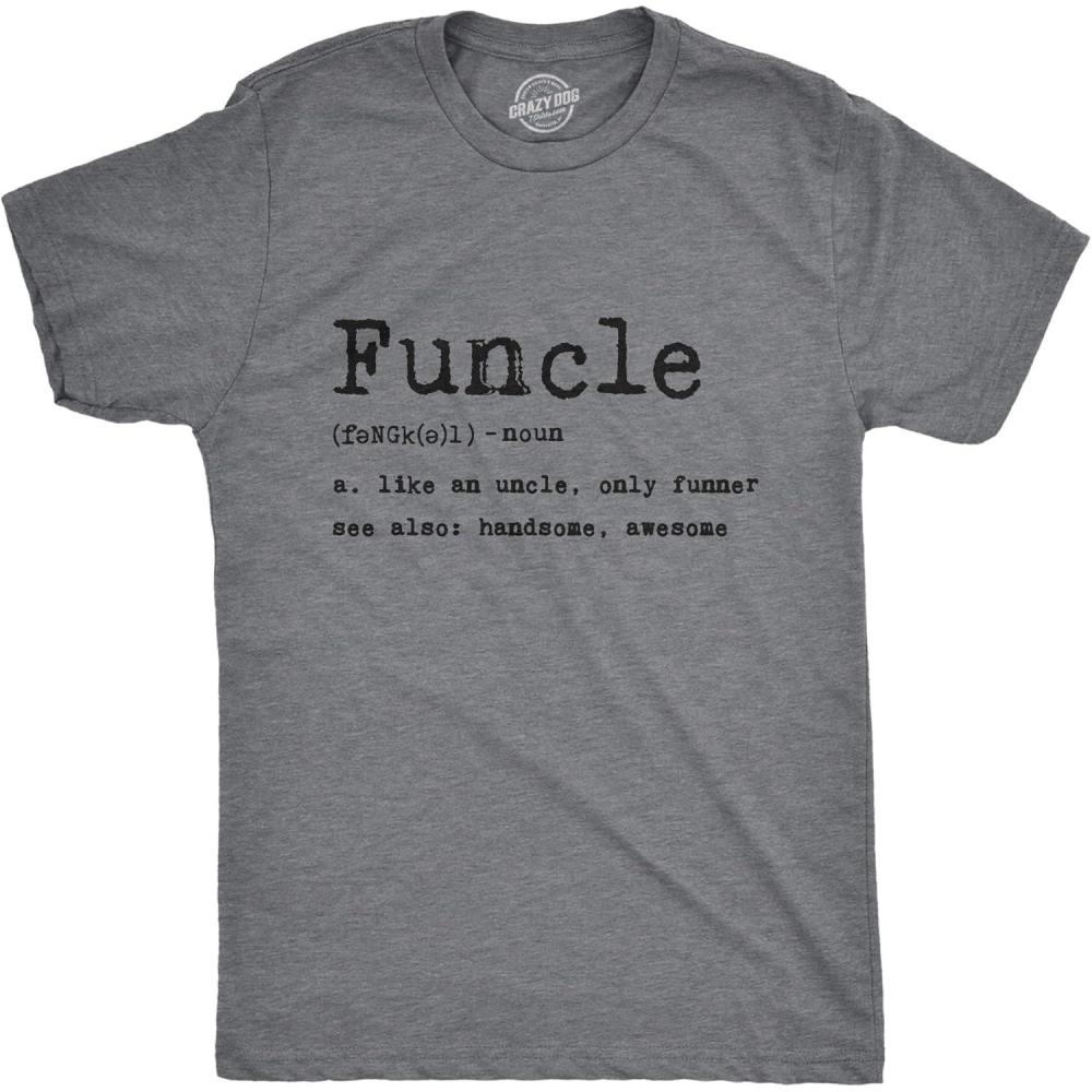 imageCrazy Dog Mens Funcle Definition T Shirt Funny Uncle Shirt Graphic TeeDark Heather Grey