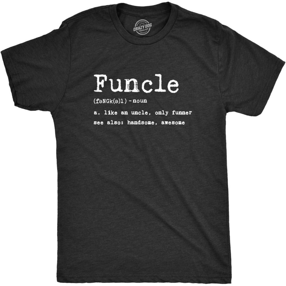 imageCrazy Dog Mens Funcle Definition T Shirt Funny Uncle Shirt Graphic TeeHeather Black