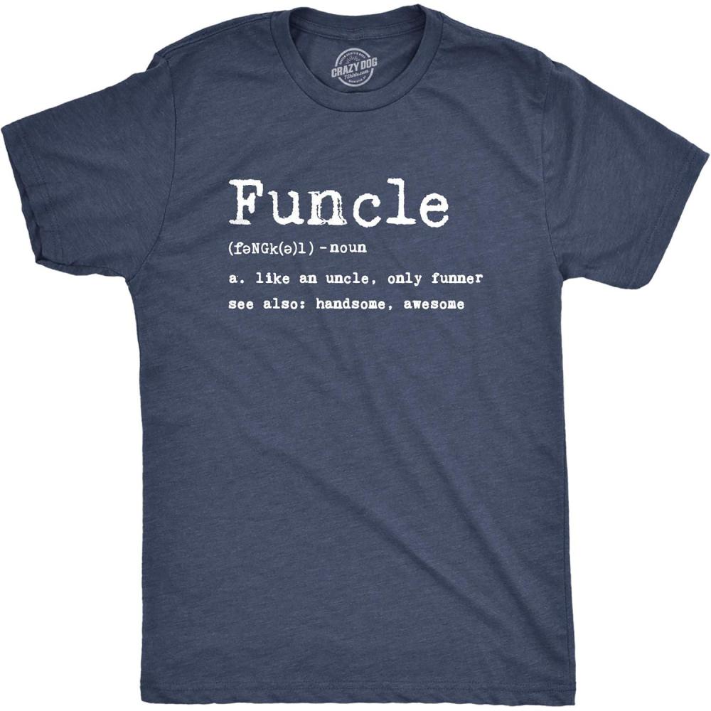 imageCrazy Dog Mens Funcle Definition T Shirt Funny Uncle Shirt Graphic TeeHeather Navy