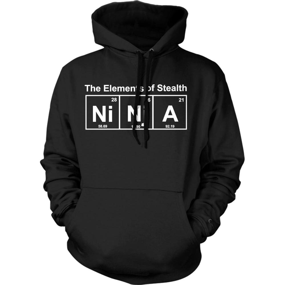 imageCrazy Dog TShirts Ninja Element Sweater Funny Science Warrior Novelty Mens Graphic Nerdy HoodieHeather Black