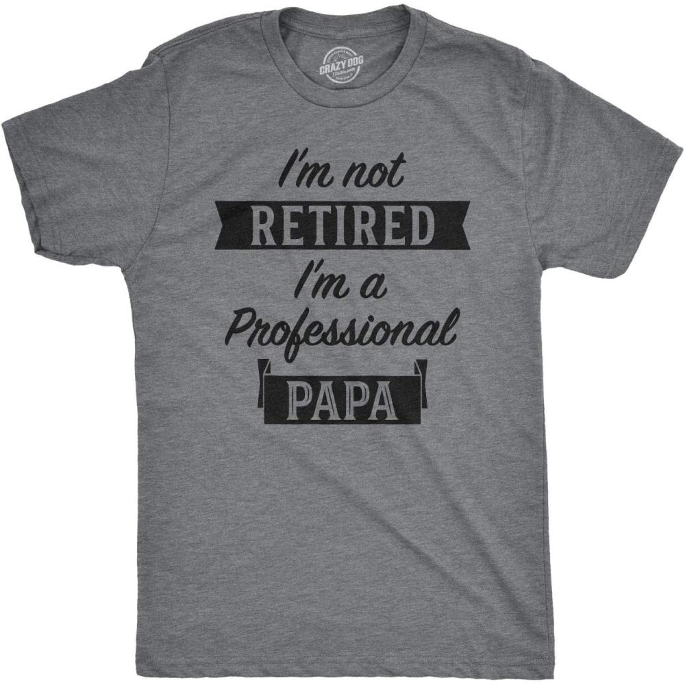 imageFunny Retirement T Shirts for Men Sarcastic Tees for Retirement Party Seniors and Retired GuysDark Heather Grey Professional Papa