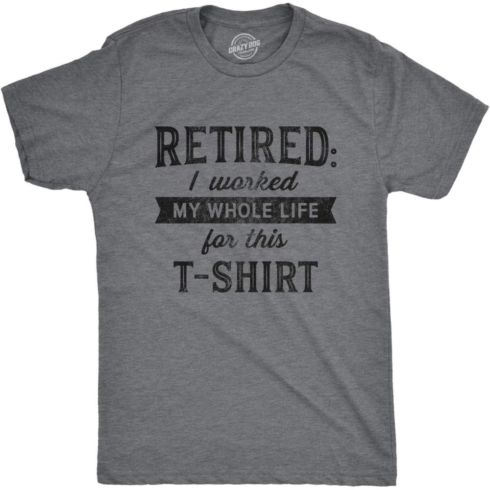 imageFunny Retirement T Shirts for Men Sarcastic Tees for Retirement Party Seniors and Retired GuysDark Heather Grey Whole Life
