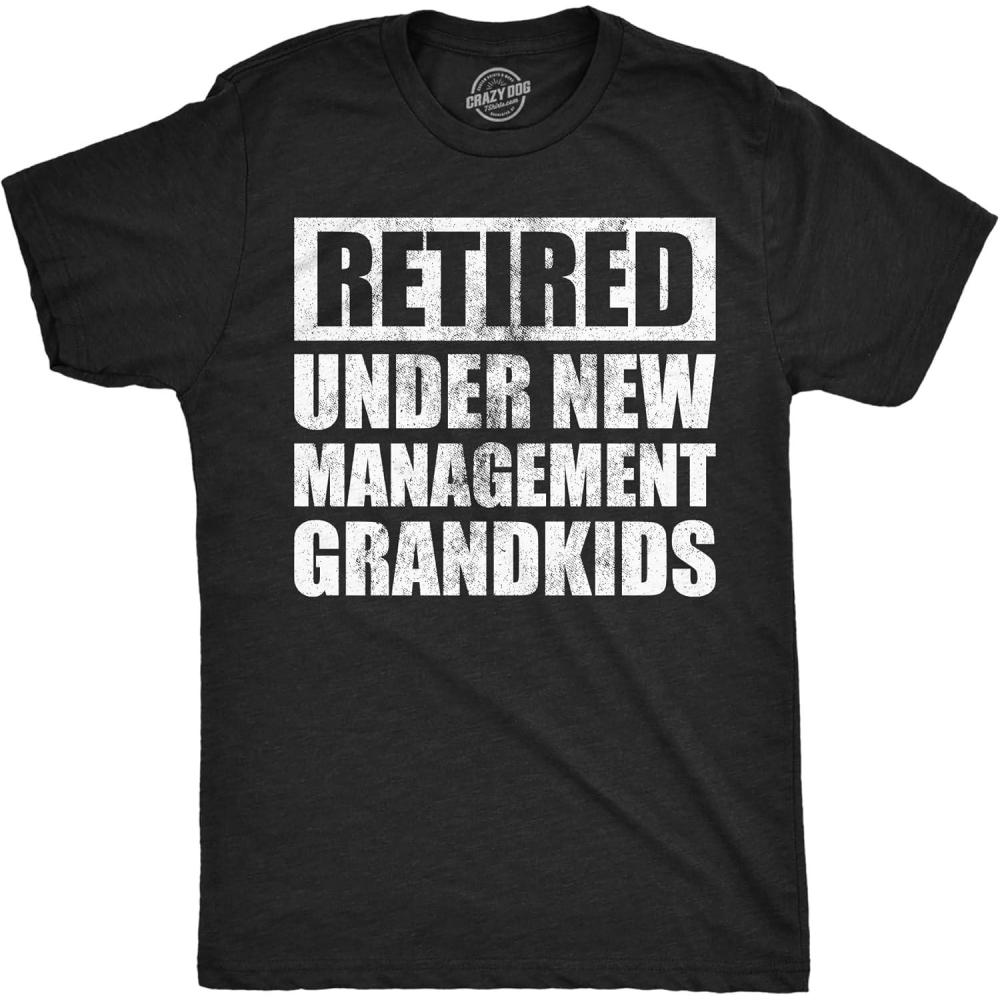 imageFunny Retirement T Shirts for Men Sarcastic Tees for Retirement Party Seniors and Retired GuysHeather Black Retired Grandkids