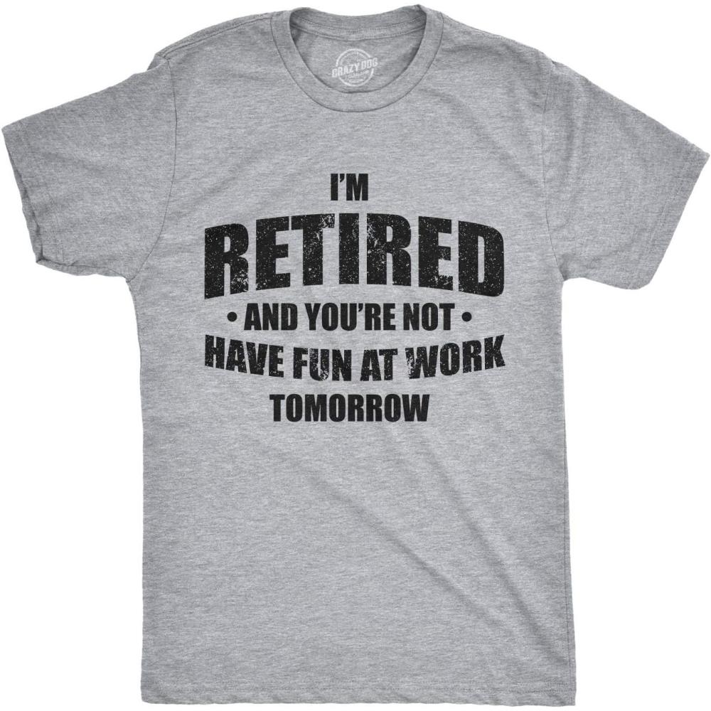 imageFunny Retirement T Shirts for Men Sarcastic Tees for Retirement Party Seniors and Retired GuysLight Heather Grey Youre Not