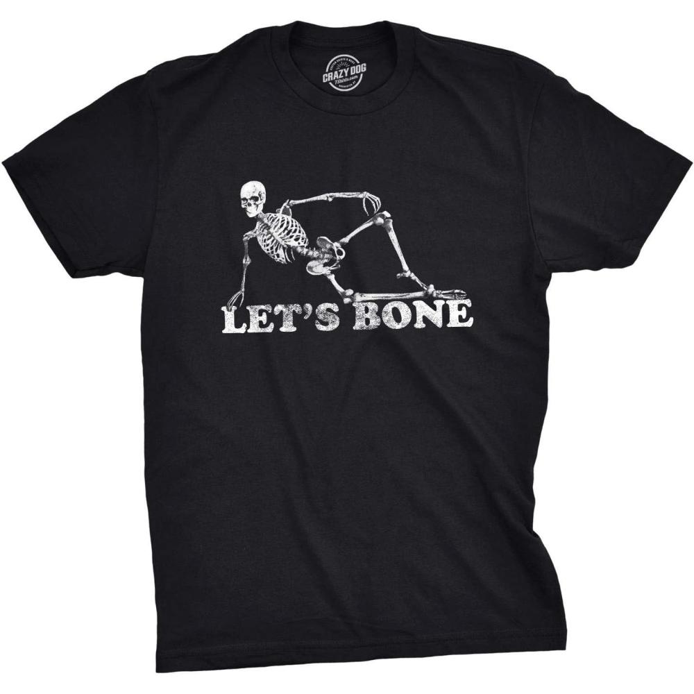 imageFunny Skeleton T Shirts Hilarious Mens Halloween Tees with Vampires and Bones for GuysHeather Black Lets Bone