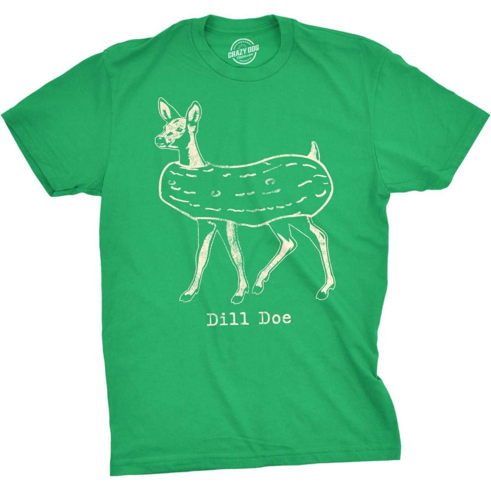 imageFunny T Shirts for Men Food Joke Tees for Guys with Funny Sayings Sarcastic Graphic T ShirtsHeather Green Dill Doe