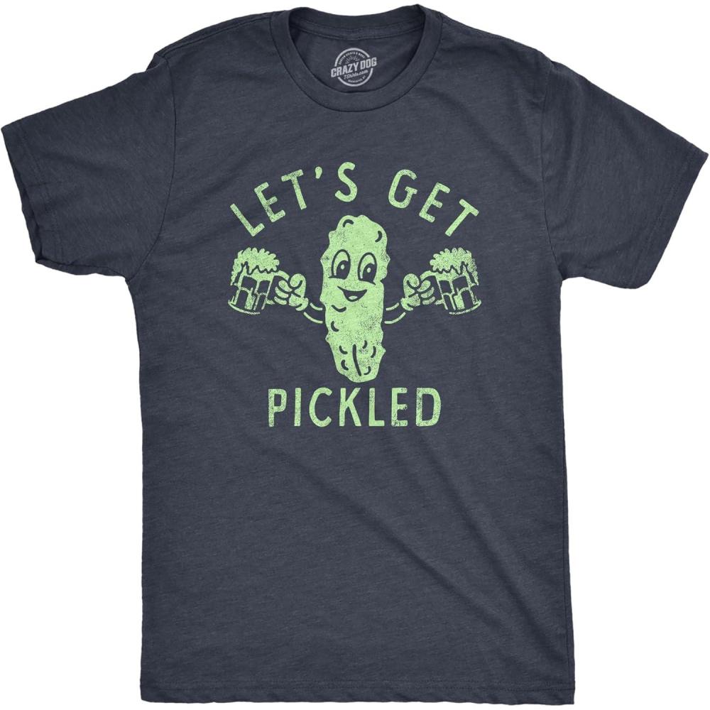 imageFunny T Shirts for Men Food Joke Tees for Guys with Funny Sayings Sarcastic Graphic T ShirtsHeather Navy Pickled