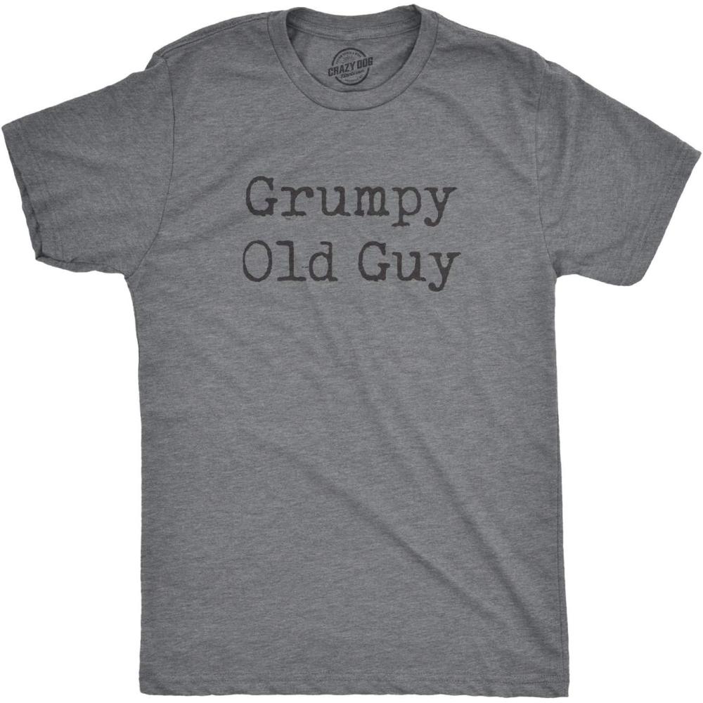 imageMens Grumpy Old Guy T Shirt Funny Sarcastic Fathers Day TeeDark Heather Grey