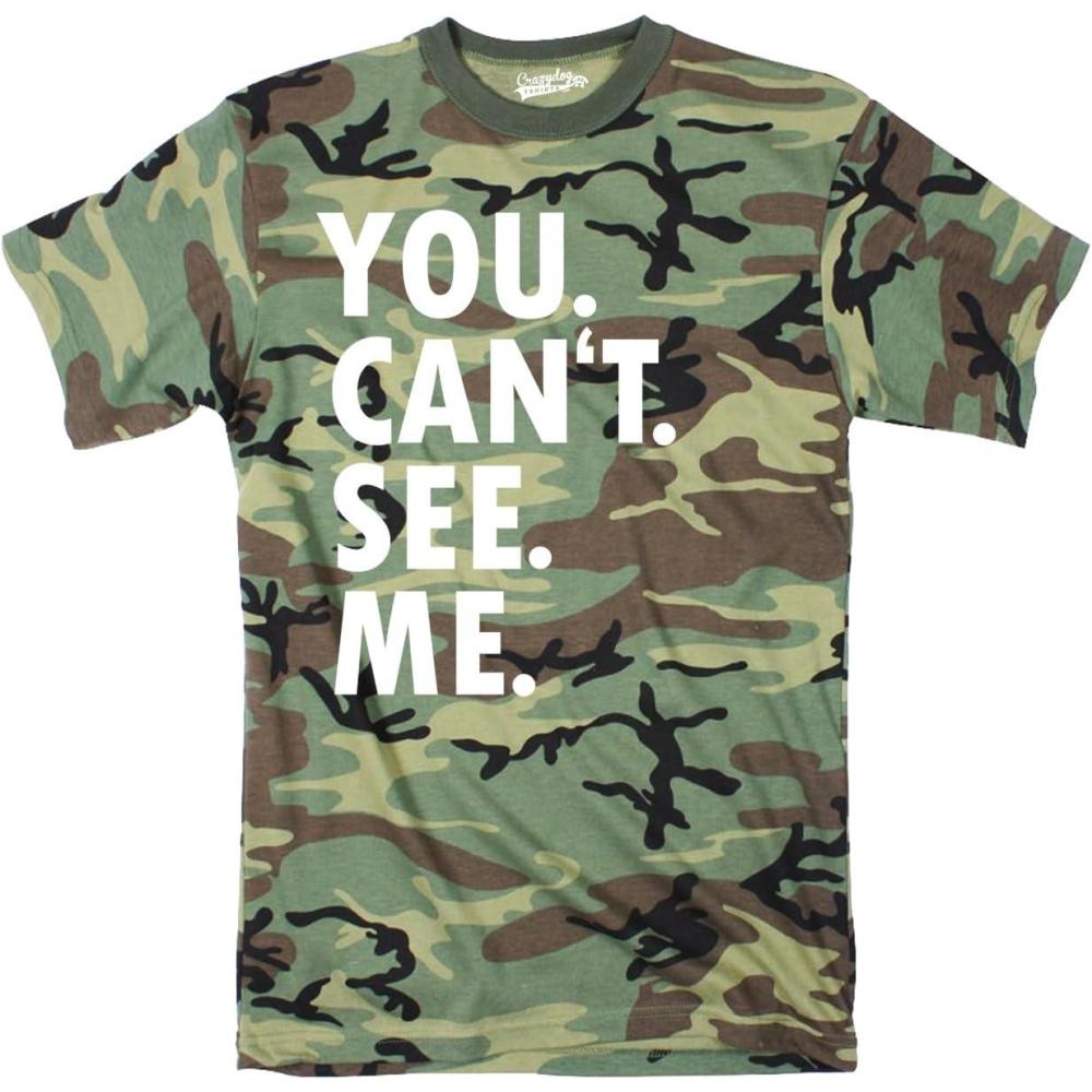 imageMens You Cant See Me T Shirt Funny Hunting Camouflage Sarcastic Adult Humor TeeCamo