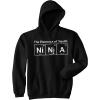 Crazy Dog T-Shirts Ninja Element Sweater Funny Science Warrior Novelty Mens Graphic Nerdy Hoodie(Heather Black)