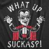 Funny Skeleton T Shirts Hilarious Mens Halloween Tees with Vampires and Bones for Guys(Heather Black – What Up Suckas)