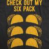 Mens Check Out My Six Pack T Shirt Funny Taco Tuesday Tee(Heather Black)