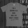 Mens Im A Grown Man I Do What My Wife Wants T Shirt Funny Marriage Sarcastic Tee(Dark Heather Grey)