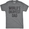Mens Okayest Dad T Shirt Funny Sarcastic Novelty Gift for Husband Fathers Day(Dark Heather Grey)