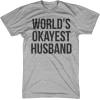 Mens Okayest Dad T Shirt Funny Sarcastic Novelty Gift for Husband Fathers Day(Light Heather Grey)