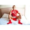 Mens Well Hung T Shirt Funny Christmas Stocking Tee Offensive Humor Xmas Gifts(Heather Red)