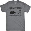 Crazy Dog Mens T Shirts Funny Sarcastic Humor Adult Joke Tees for Guys(Dark Heather Grey – Motivation Bear)