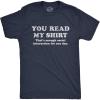 Crazy Dog Mens T Shirts Funny Sarcastic Humor Adult Joke Tees for Guys(Heather Navy – Read Shirt)