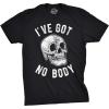 Funny Skeleton T Shirts Hilarious Mens Halloween Tees with Vampires and Bones for Guys(Heather Black – No Body)
