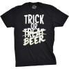 Funny Skeleton T Shirts Hilarious Mens Halloween Tees with Vampires and Bones for Guys(Heather Black – Trick Or Beer Glow Ink)